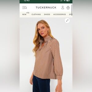 Tuckernuck Mocha Stripe Emy top